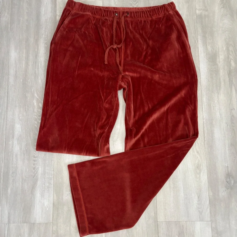 Daniel Buchler New York Rust Orange Velour Lounge Pajama Pants Mens XL